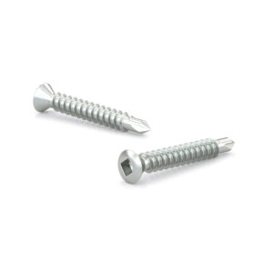 Zinc Plated Metal Screw, Oval Head, Square Drive, Self-Tapping Thread, Self-Drilling Point