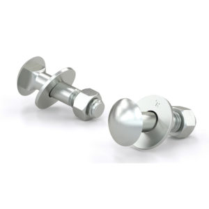 Carriage Bolt with Nut and Washer, Pan Head - Zinc