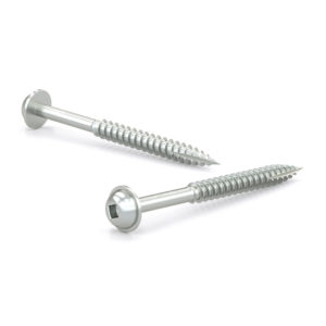 Zinc-Plated Wood Screw, Pan Washer Head, Square Drive, Regular Thread, Type 17 Point