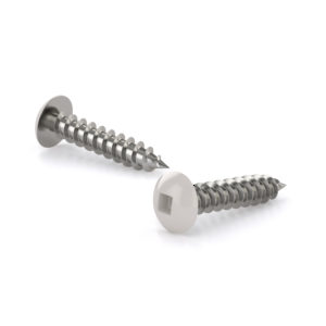 Stainless Steel Metal Screw, White Truss Head, Square Drive, Self-Tapping Thread, Type A Point