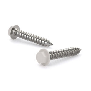 Stainless Steel Metal Screw, White Hex Head with Washer, Self-TappingThread, Type A Point