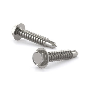 410H Stainless Steel Metal Screw, Hex Head with Washer, Self-Tapping Thread, Self-Drilling Point