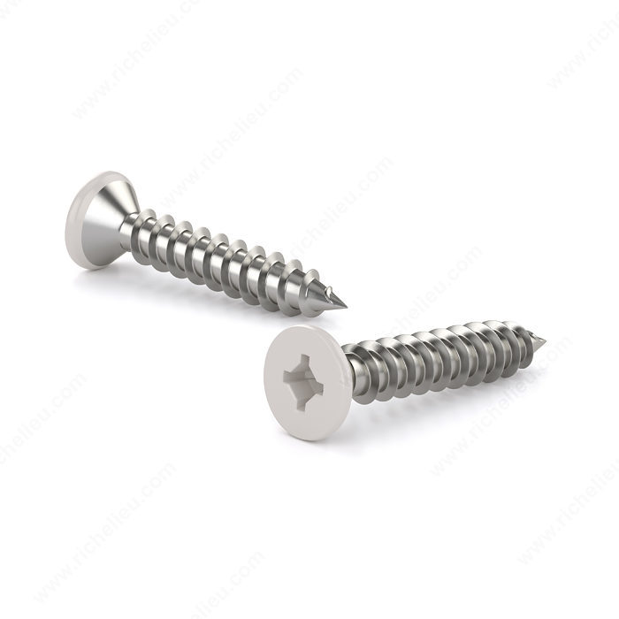 Metal Screw, White Flat Head, Quadrex Drive, Self-Tapping Thread, Type A  Point - Reliable Fasteners
