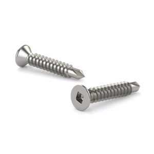 Stainless Steel Metal Screw, Flat Head, Square Drive, Self-Tapping Thread, Self-Drilling Point