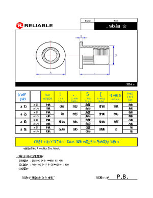 Pull-Link 02ST01F04012 Ecrou pour rivet aveugle Acier CK moleté M4 0,5-3,0  150 pièces