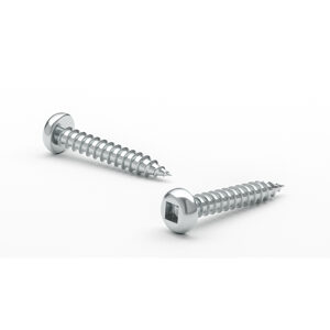 Zinc Plated Metal Screw, Pan Head, Square Drive, Self-Tapping Thread, Type S Point