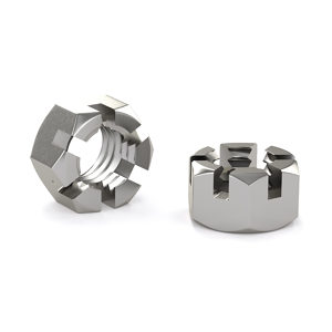 Slotted Hex Nut, Coarse Thread - 18-8 Stainless Steel