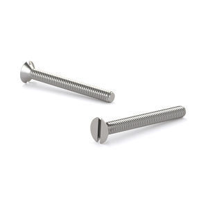 18-8 Stainless Steel Machine Screw, Slotted Flat Head, 10-24