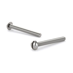 T316 Stainless Steel Machine Screw, Slotted Round Head, 10-24