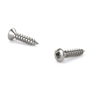 18-8 Stainless Steel Metal Screw, Oval head, Square Drive, Self-tapping thread, Type A point