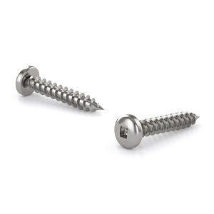 18-8 Stainless Steel Metal Screw, Pan head, Square Drive, Self-tapping thread, Type A point