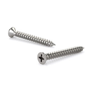18-8 Stainless Steel Metal Screw, Flat head, Phillips Drive, Self-tapping thread, Type A point
