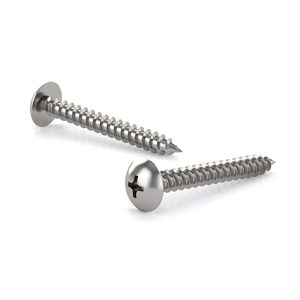 18-8 Stainless Steel Metal Screw, Truss head, Phillips Drive, Self-tapping thread, Type A point