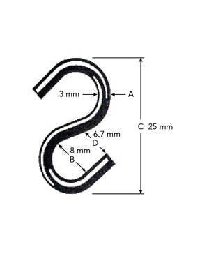 Crochet en forme de S