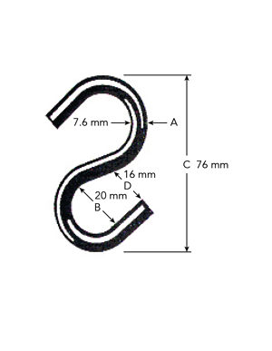 Crochet en forme de S