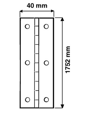 Penture piano - largeur 41,3 mm (1-5/8 po)