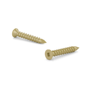 Concrete Screw with Gold Seal Coating, Flat Head, Square Drive, Scorpion Tail Thread, Diamond Point